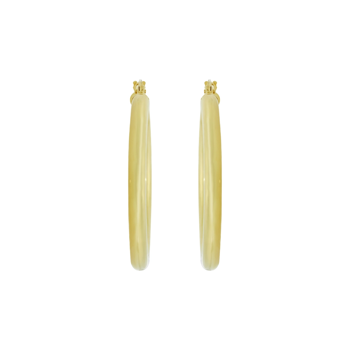 Candongas en oro amarillo de 18 Kilates, Tubo, 3 mm. de ancho