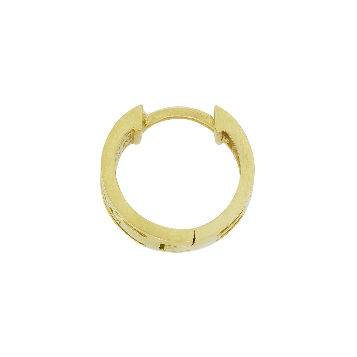 Candongas en oro amarillo de 18 Kilates, Plana, con diamantes de 0.12 Ct, 4 mm. de ancho