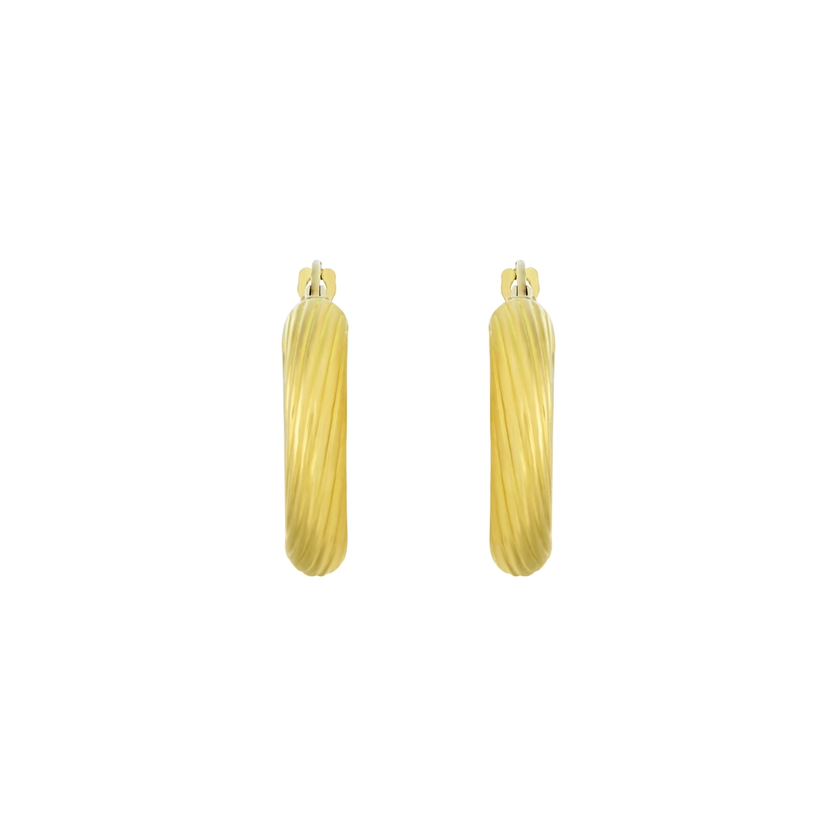 Candongas en oro amarillo de 18 Kilates, Melcocha, 3.50 mm. de ancho