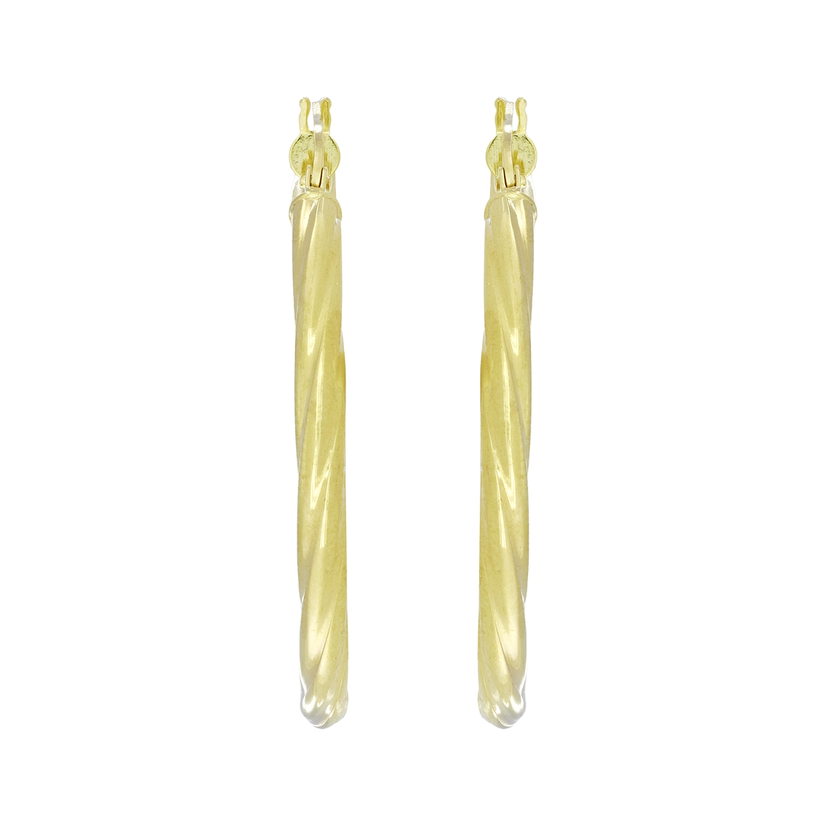 Candongas en oro amarillo de 18 Kilates, Melcocha, 3 mm. de ancho