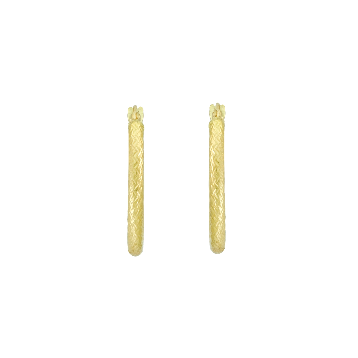 Candongas en oro amarillo de 18 Kilates con visos, Tubo, 2 mm. de ancho