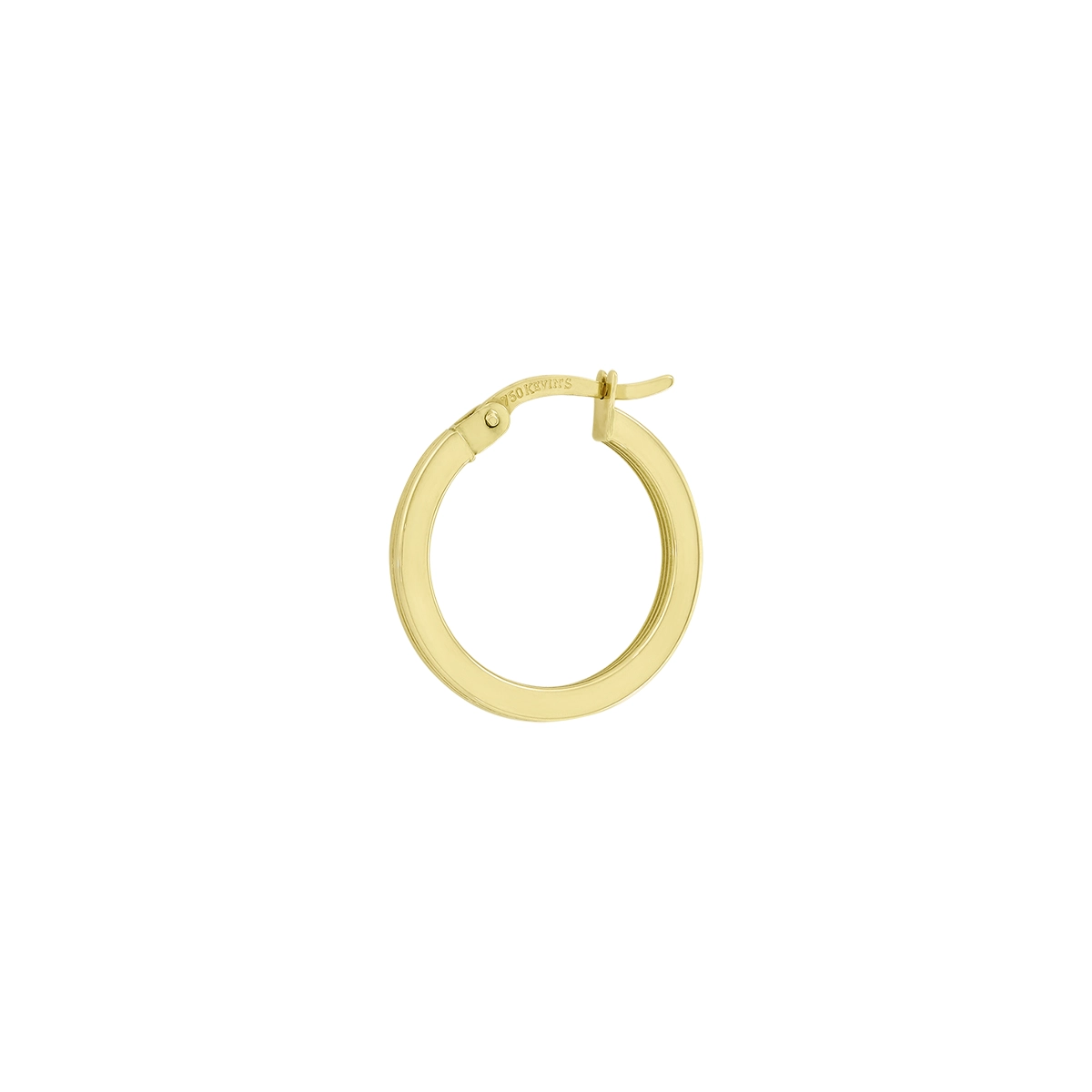 Candongas en oro amarillo de 18 Kilates, Plana, 2 mm. de ancho