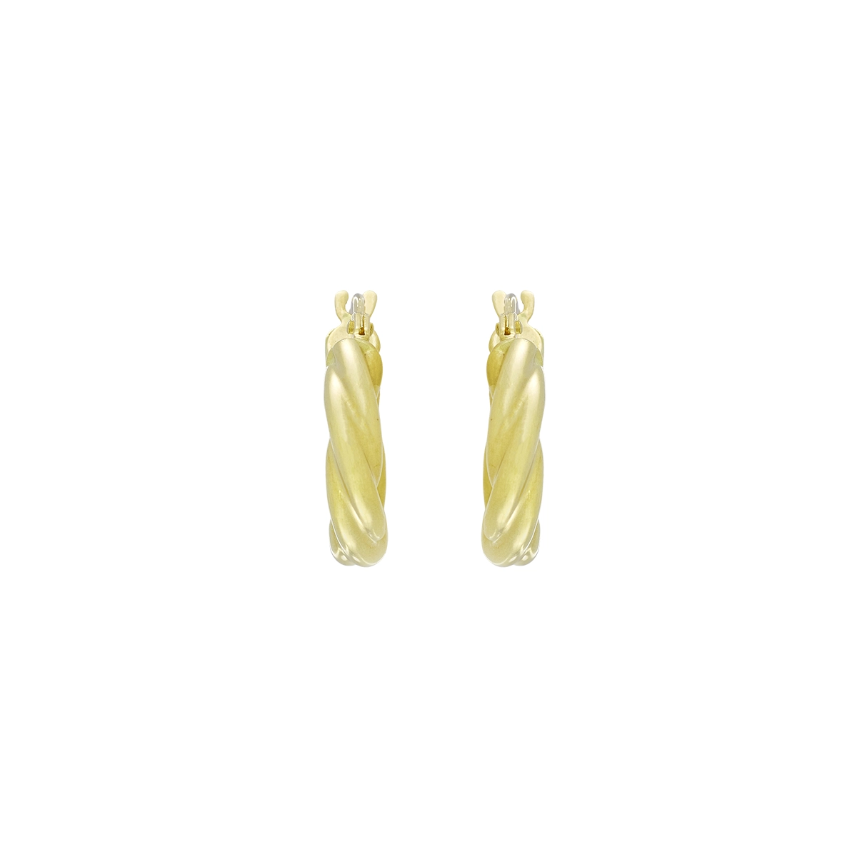 Candongas en oro amarillo de 18 Kilates, Entorchada, 3 mm. de ancho