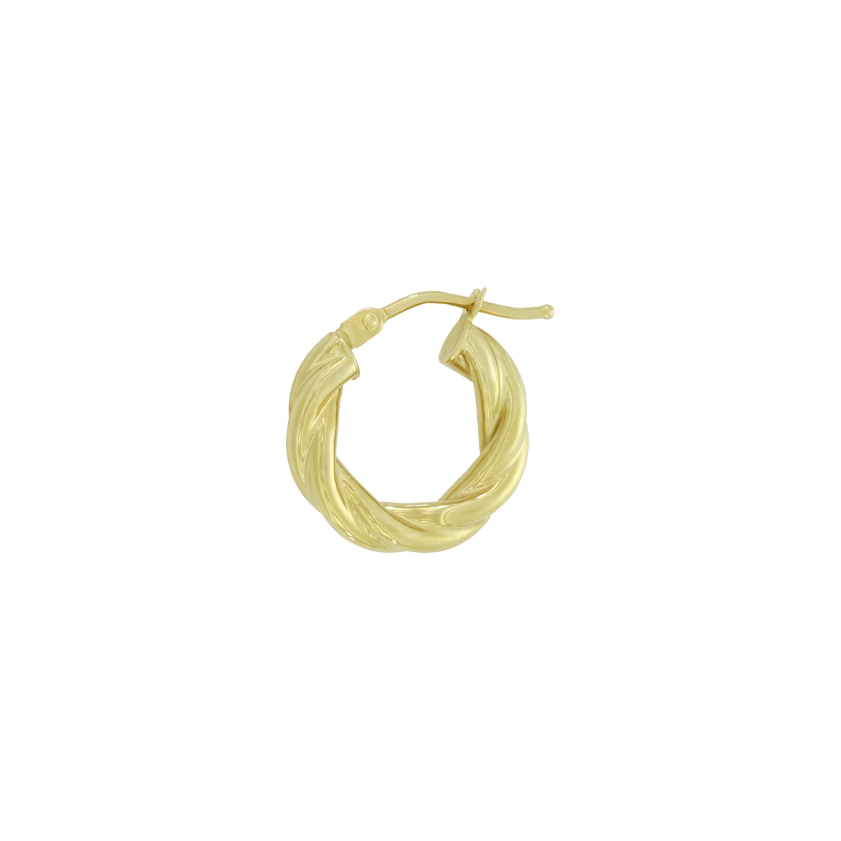 Candongas en oro amarillo de 18 Kilates, Entorchada, 3 mm. de ancho