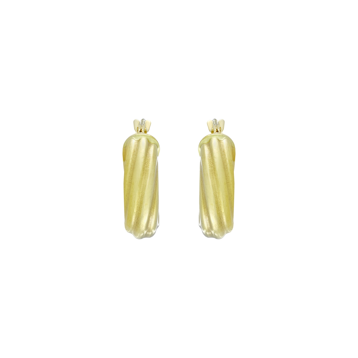 Candongas en oro amarillo de 18 Kilates, Melcocha, 4.50 mm. de ancho