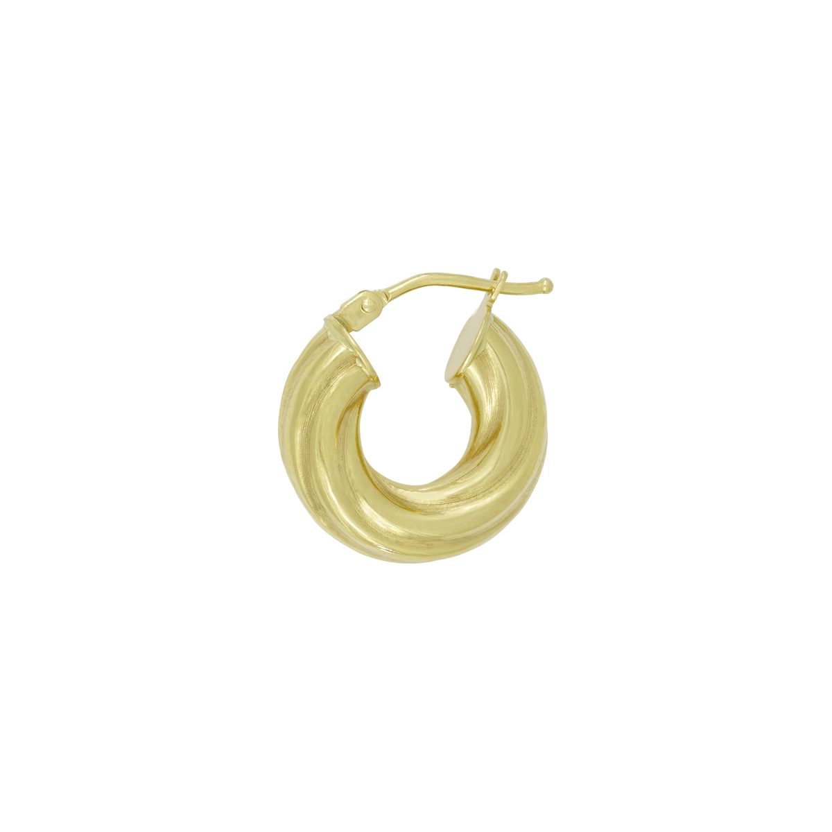 Candongas en oro amarillo de 18 Kilates, Melcocha, 4.50 mm. de ancho