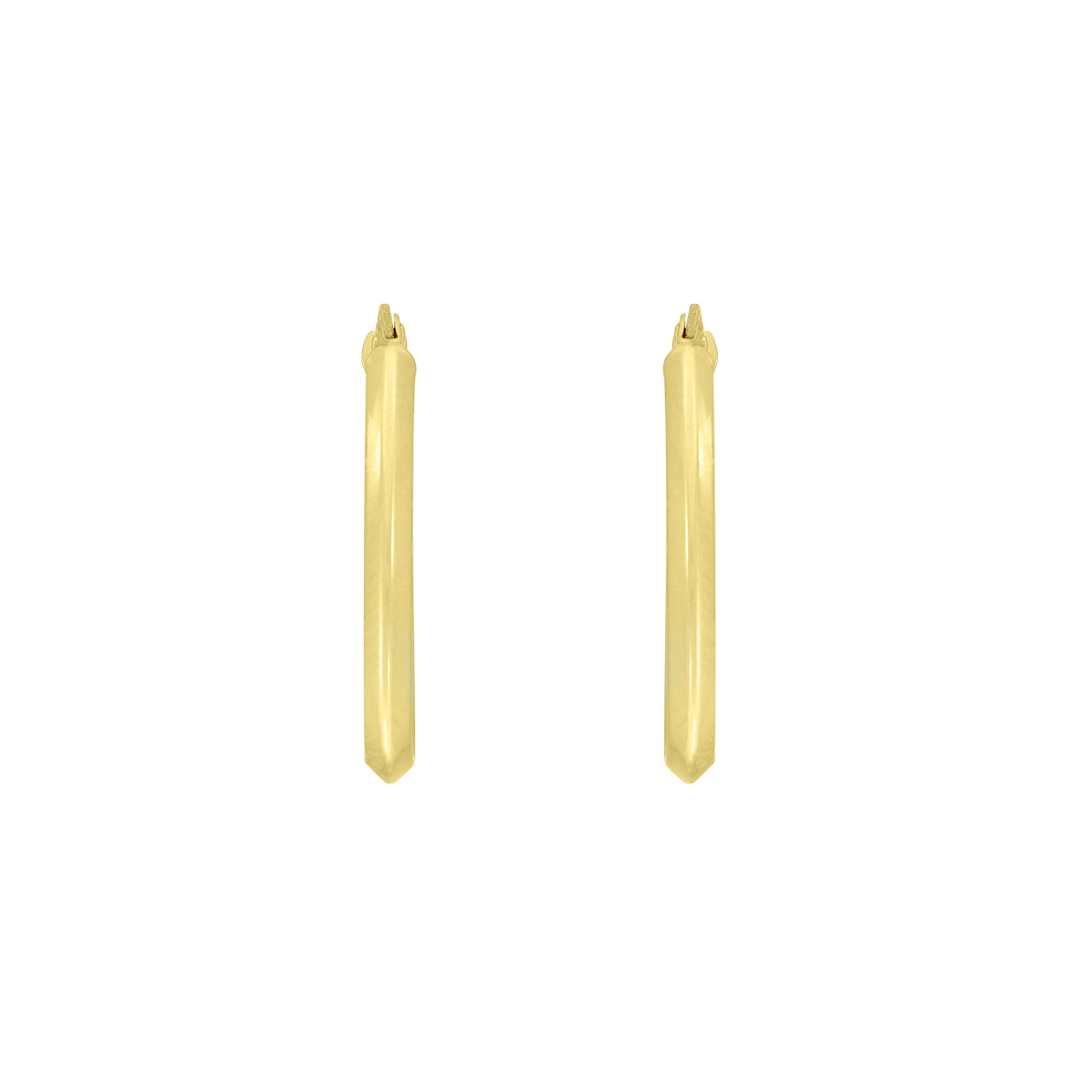Candongas en oro amarillo de 18 Kilates, Angulo, 2.50 mm. de ancho