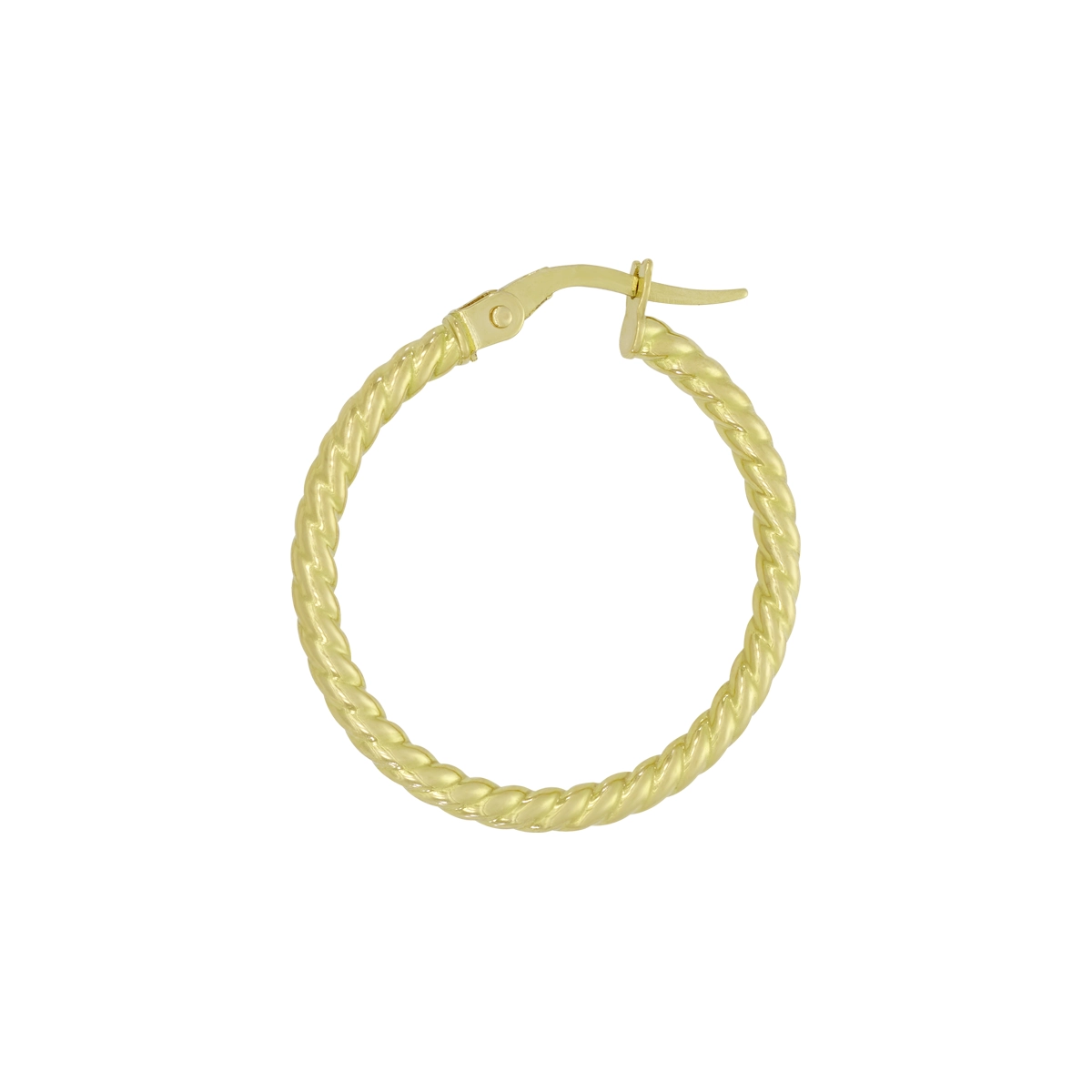 Candongas en oro amarillo de 18 Kilates, Entorchada, 2 mm. de ancho