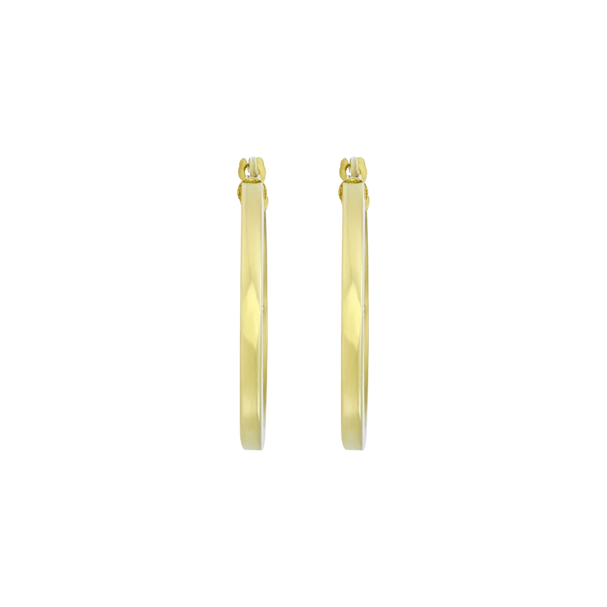 Candongas en oro amarillo de 18 Kilates, Plana, 1.50 mm. de ancho