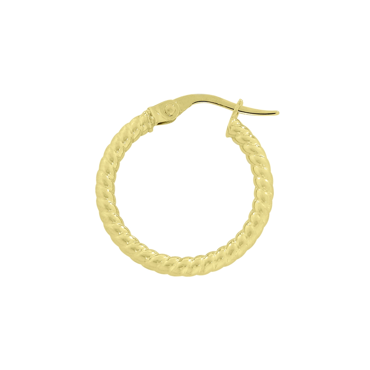 Candongas en oro amarillo de 18 Kilates, Entorchada, 2 mm. de ancho