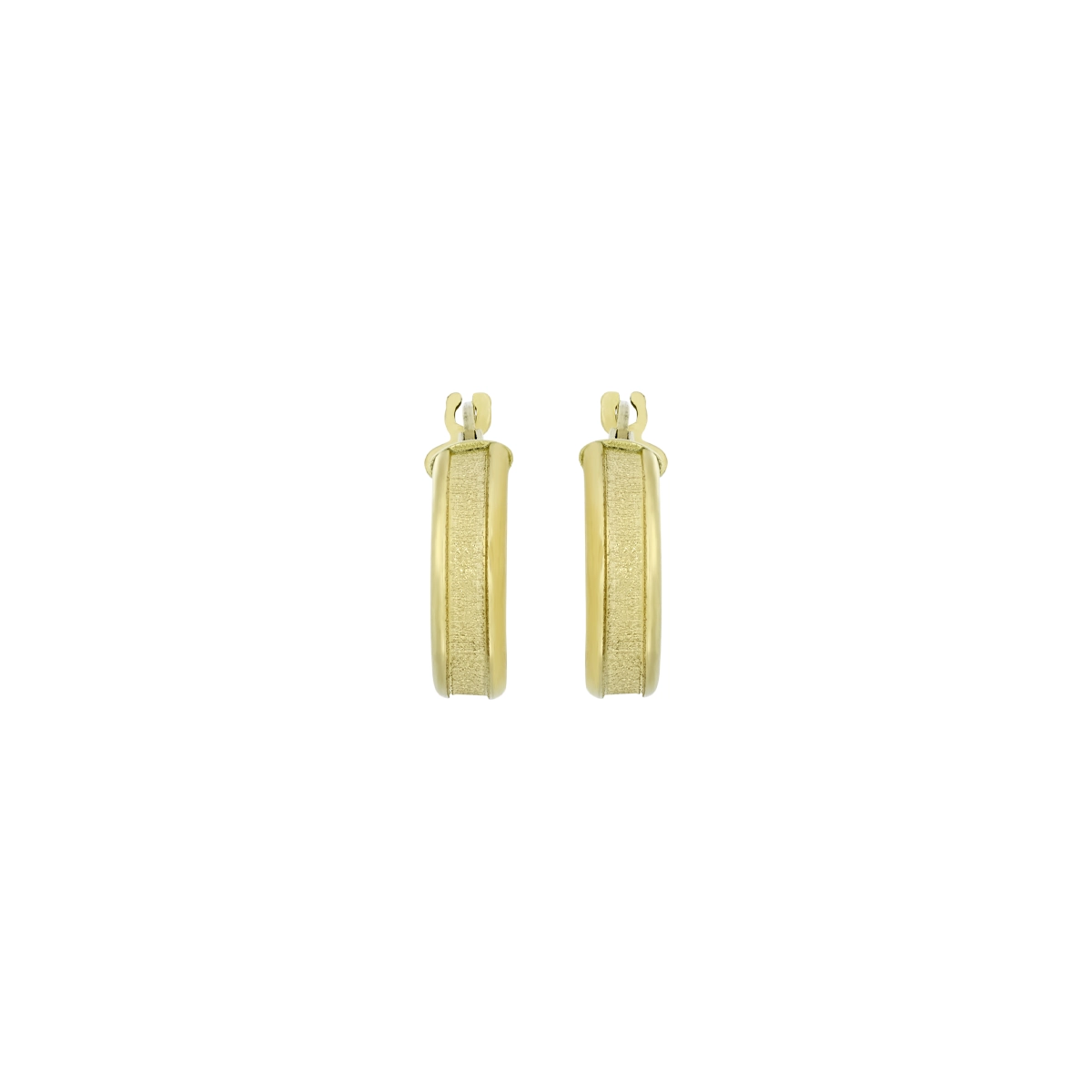 Candongas en oro amarillo de 18 Kilates satinado, 1/2 caña, 3.50 mm. de ancho