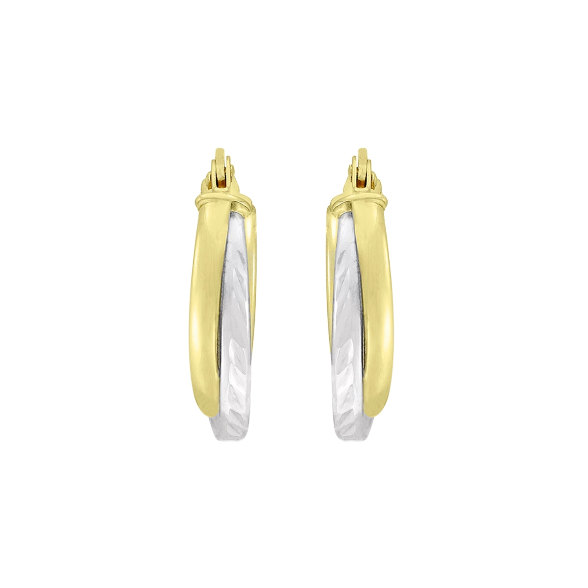 Candongas en oro amarillo de 18 Kilates con visos, 1/2 caña, 2 mm. de ancho