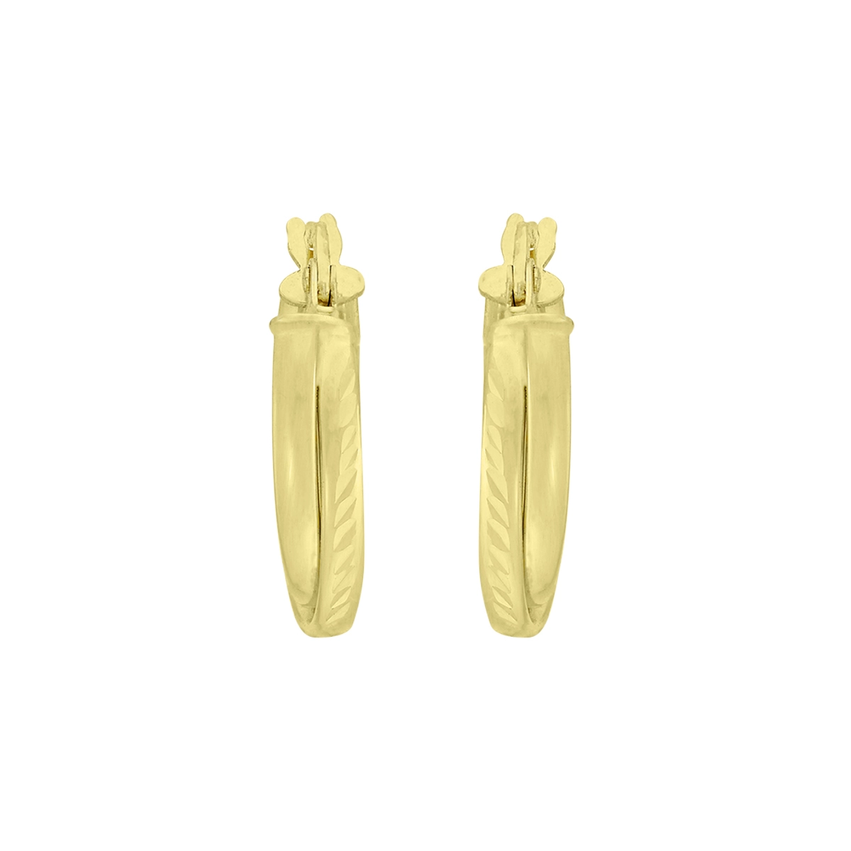 Candongas en oro amarillo de 18 Kilates con visos, 1/2 caña, 2 mm. de ancho