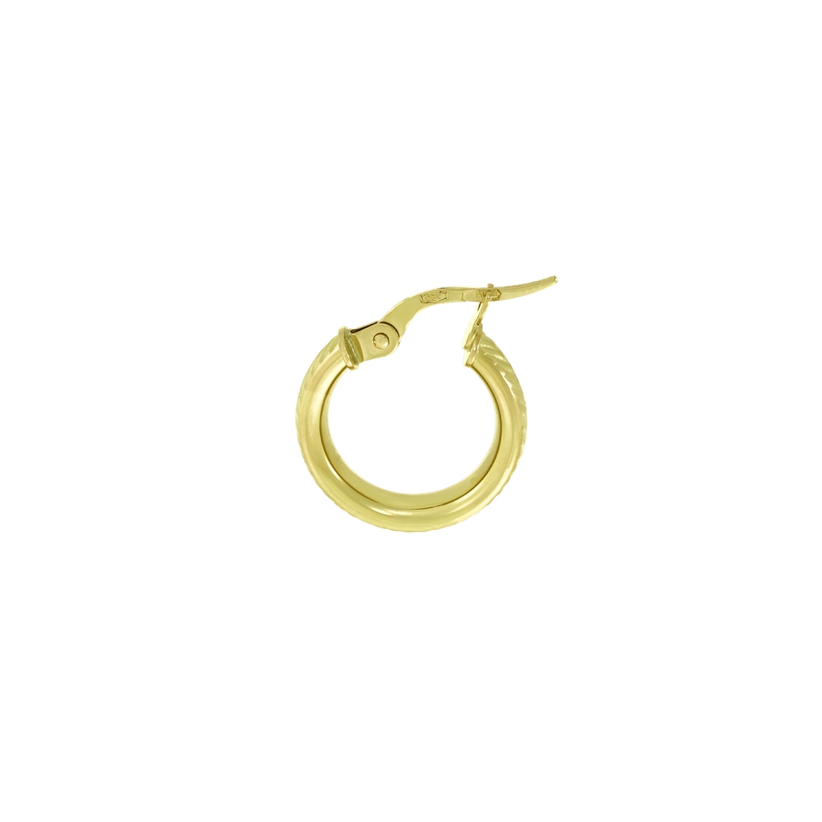 Candongas en oro amarillo de 18 Kilates con visos, 1/2 caña, 3.50 mm. de ancho