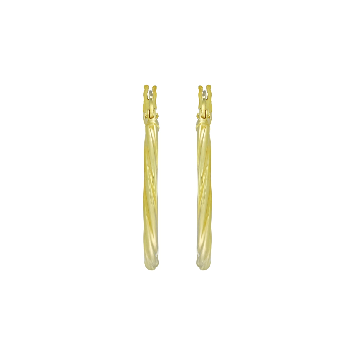 Candongas en oro amarillo de 18 Kilates, Melcocha, 2 mm. de ancho