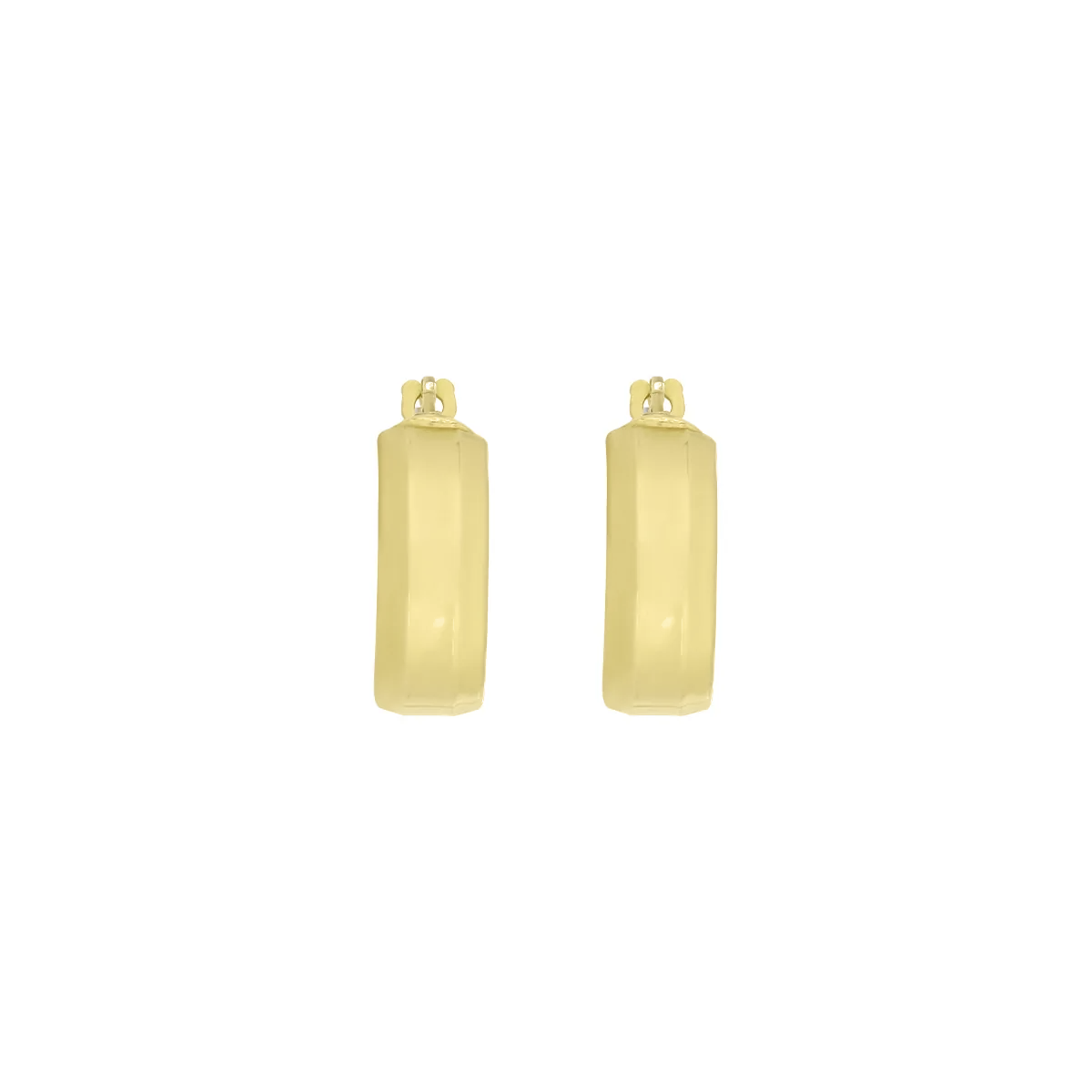 Candongas en oro amarillo de 18 Kilates, 1/2 caña, 4.50 mm. de ancho