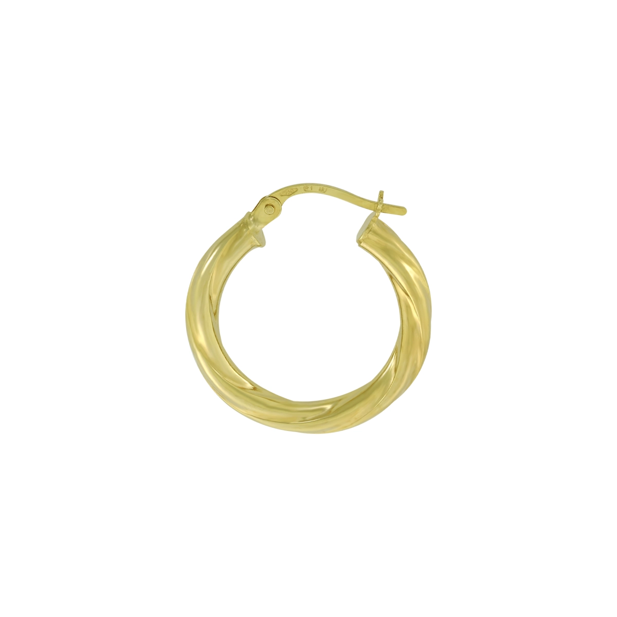 Candongas en oro amarillo de 18 Kilates, Melcocha, 2.50 mm. de ancho