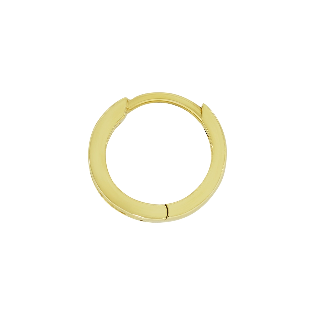 Candongas en oro amarillo de 18 Kilates, Plana, con diamantes de 0.10 Ct, 2 mm. de ancho