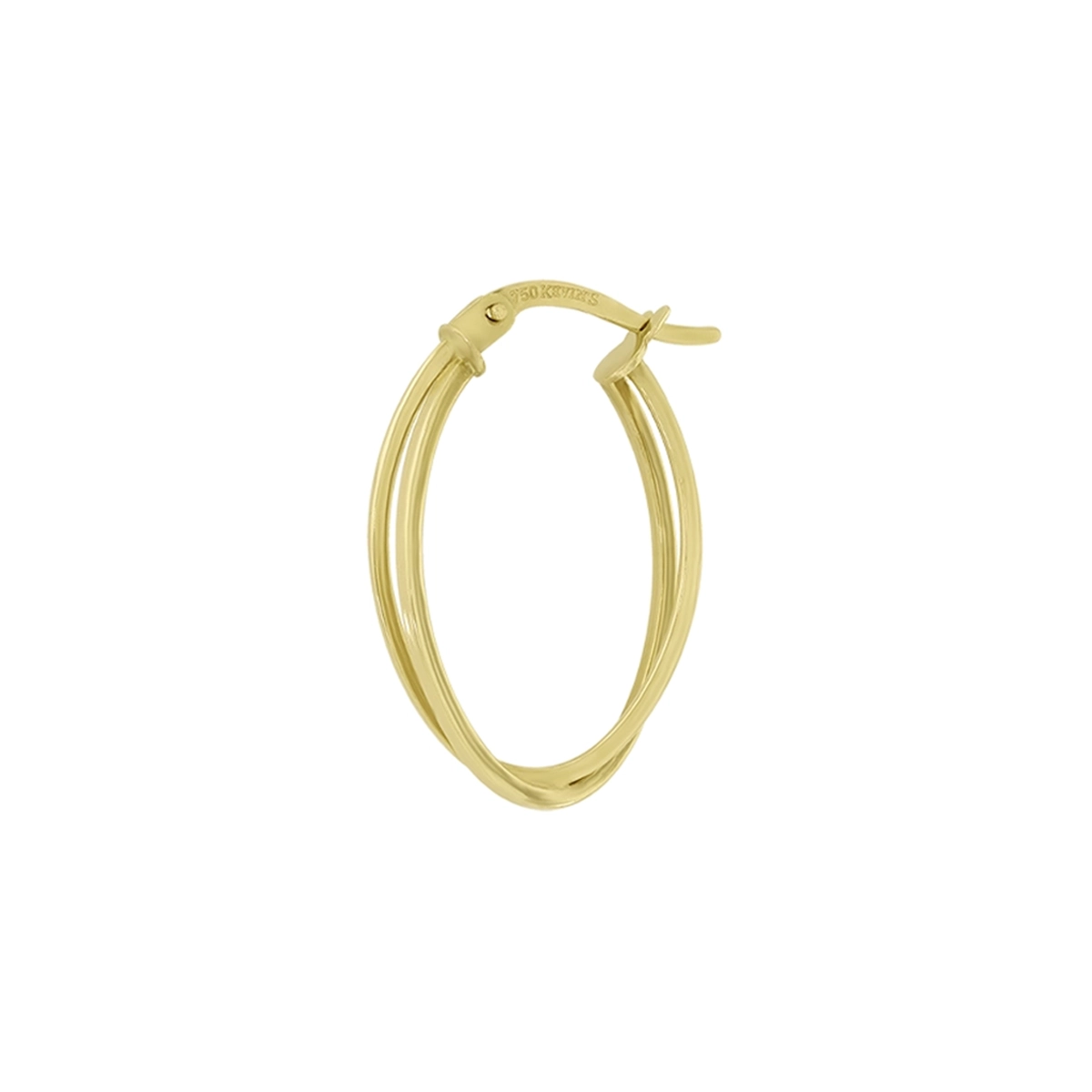 Candongas en oro amarillo de 18 Kilates, Plana, 1 mm. de ancho