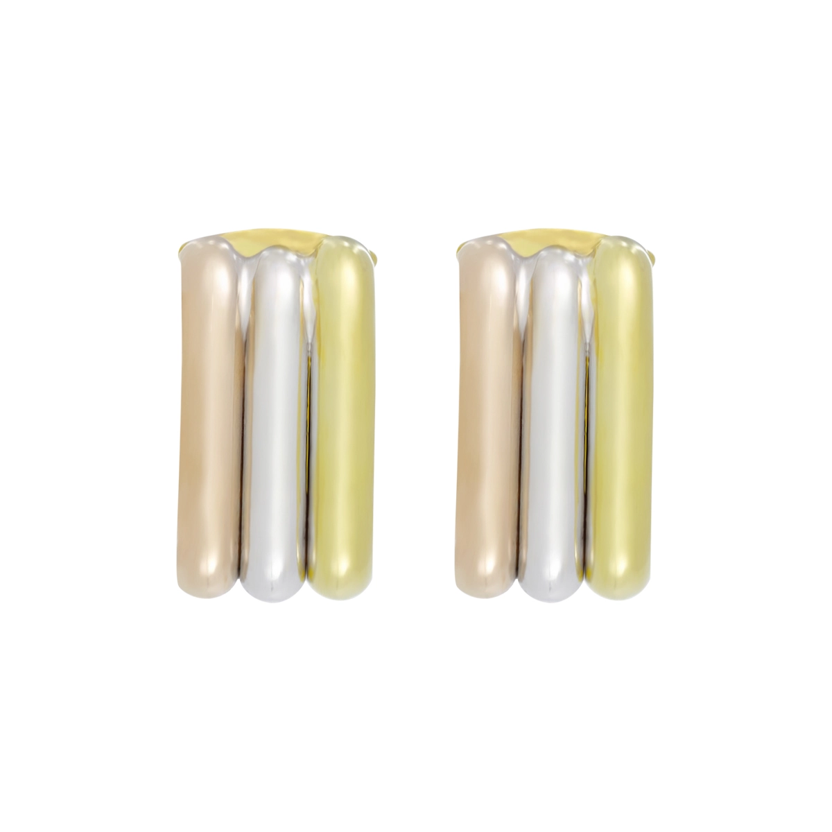 Candongas en oro amarillo de 18 Kilates, 1/2caña oval, 7 mm. de ancho
