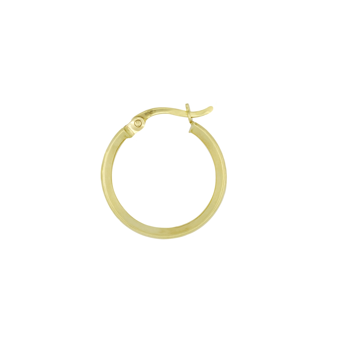 Candongas en oro amarillo de 18 Kilates, con zircones, 2 mm. de ancho