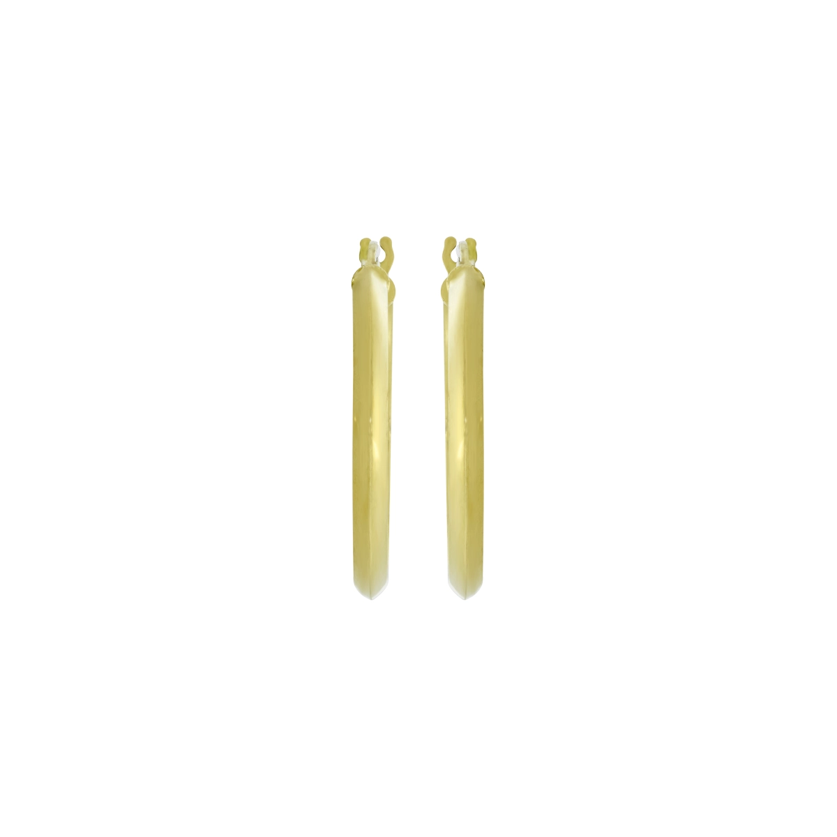 Candongas en oro amarillo de 18 Kilates, Angulo, 2 mm. de ancho