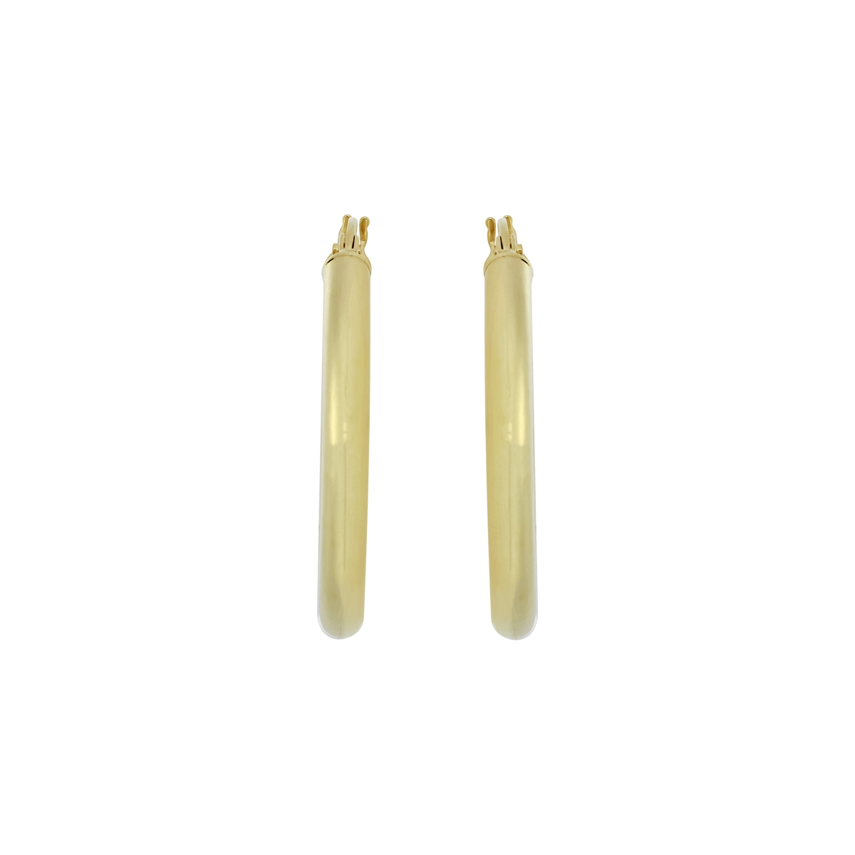 Candongas en oro amarillo de 18 Kilates, Tubo, 2.50 mm. de ancho