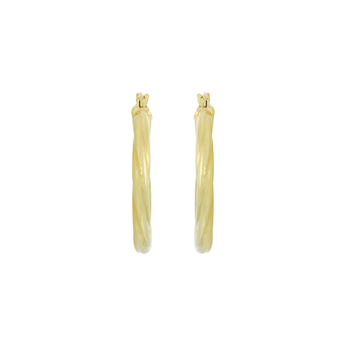 Candongas en oro amarillo de 18 Kilates, Melcocha, 3 mm. de ancho
