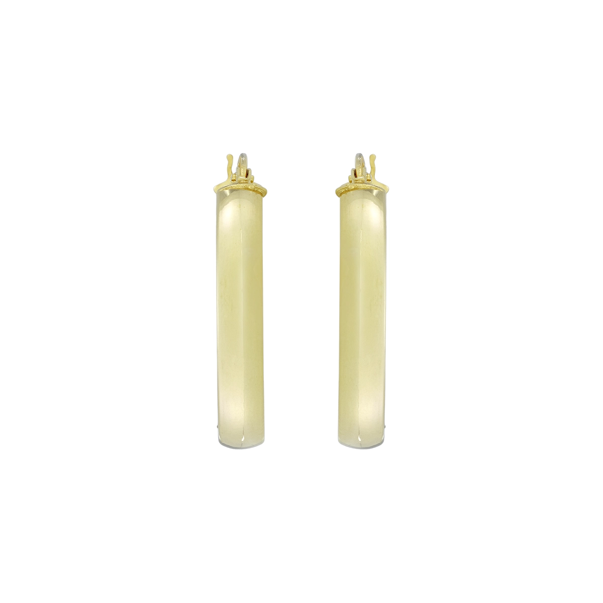 Candongas en oro amarillo de 18 Kilates, 1/2 caña, 3.50 mm. de ancho