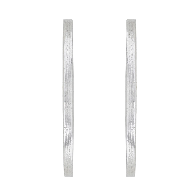 Candongas en oro blanco de 18 Kilates, Plana, 1 mm. de ancho