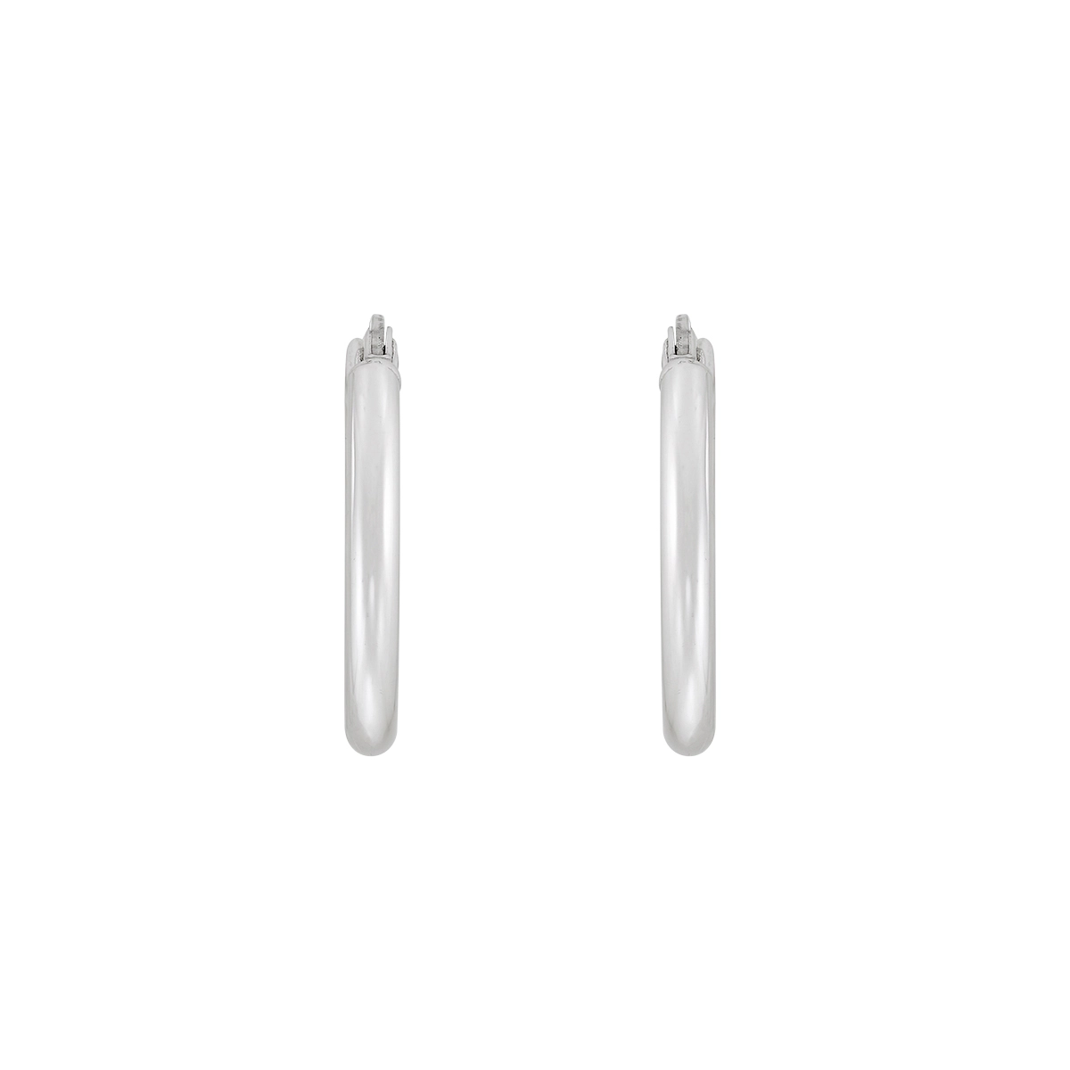 Candongas en oro blanco de 18 Kilates, Tubo, 2 mm. de ancho