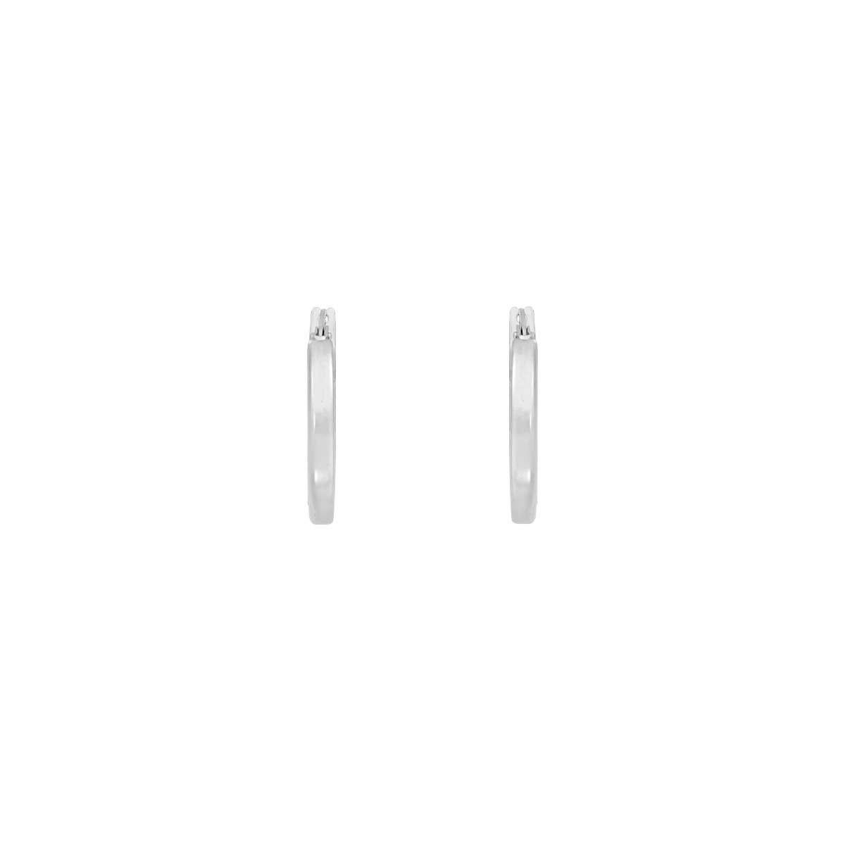 Candongas en oro blanco de 18 Kilates, Plana, 2.50 mm. de ancho