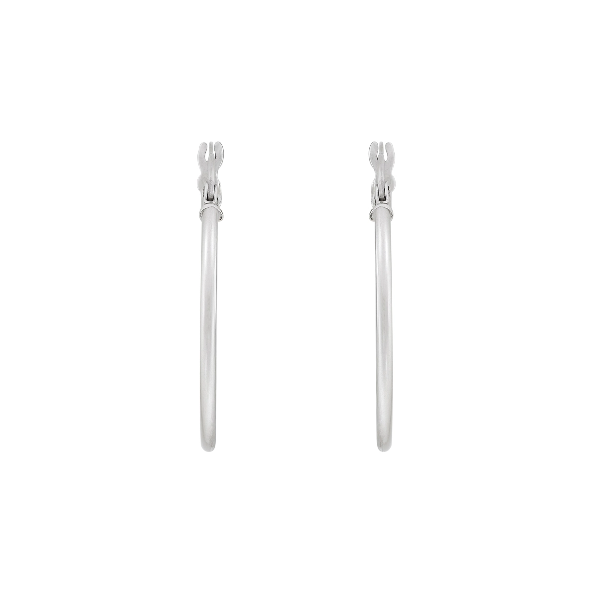 Candongas en oro blanco de 18 Kilates, Tubo, 1.50 mm. de ancho