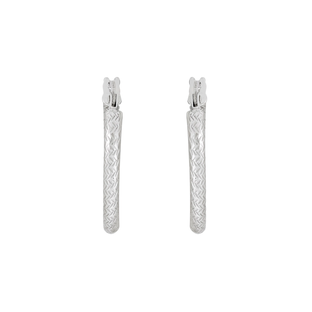Candongas en oro blanco de 18 Kilates con visos, Tubo, 2 mm. de ancho