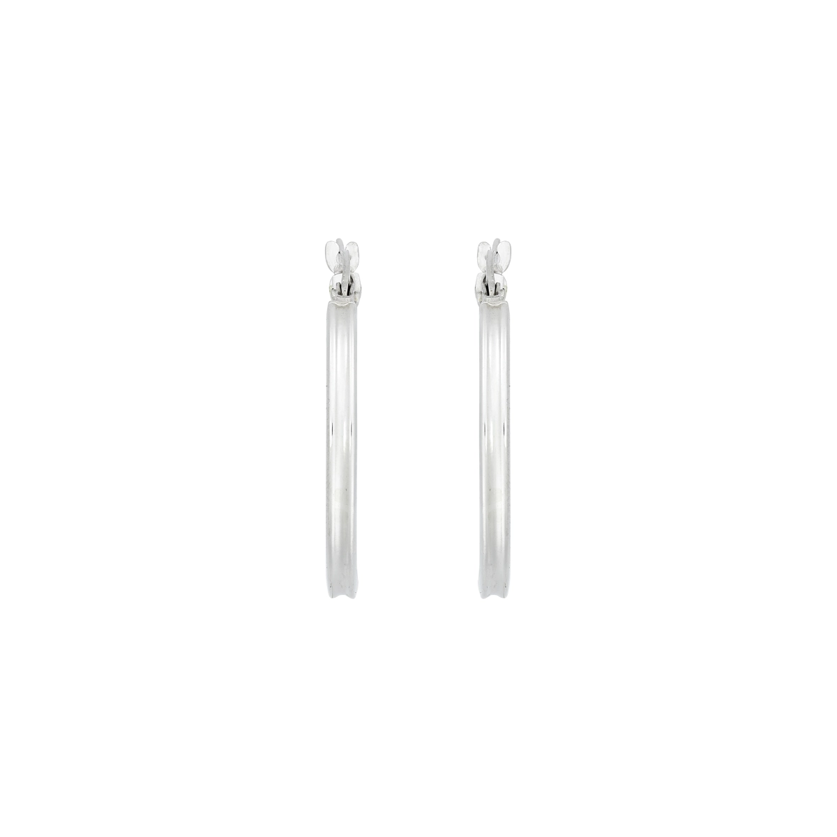 Candongas en oro blanco de 18 Kilates, Plana, 2 mm. de ancho