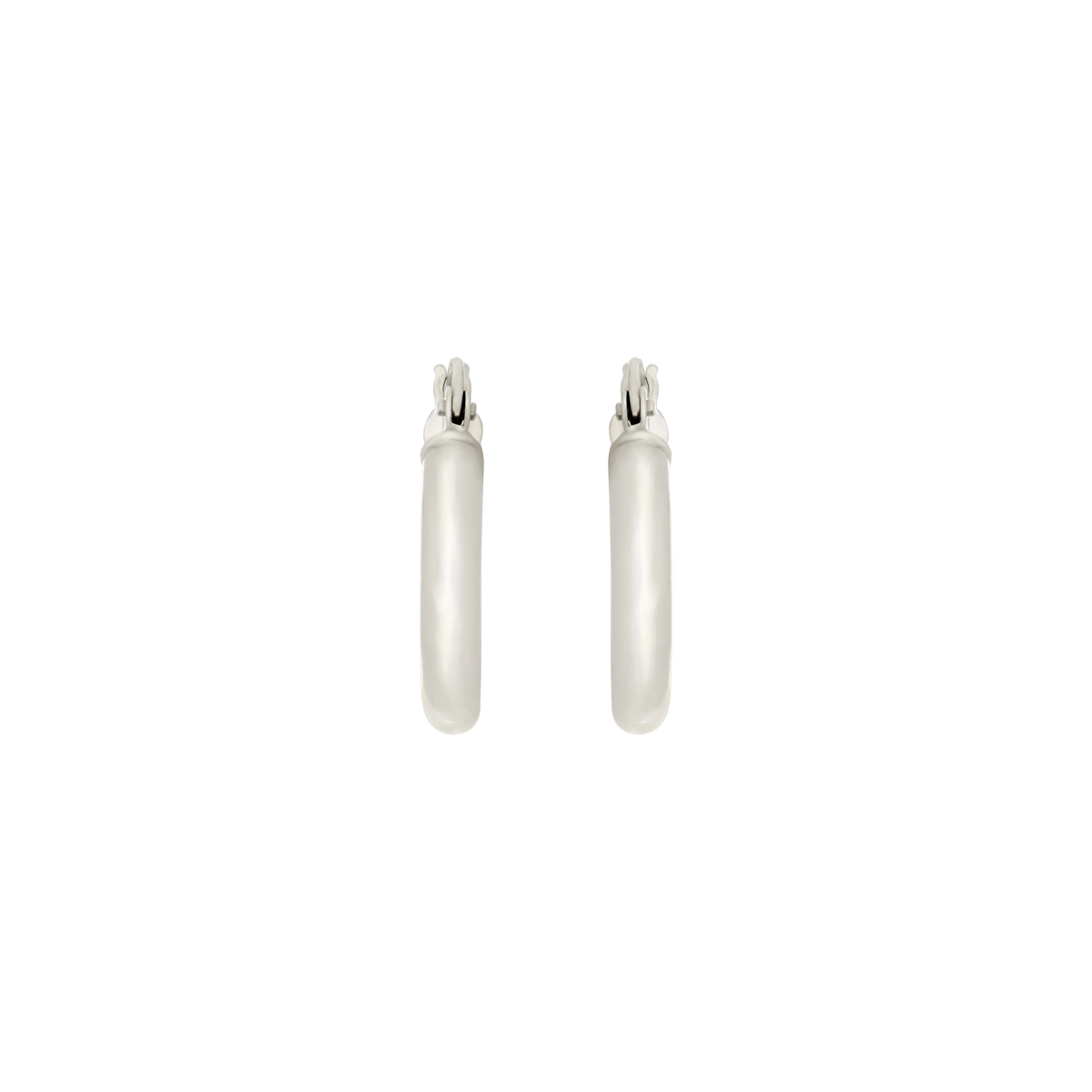 Candongas en oro blanco de 18 Kilates, Tubo, 3 mm. de ancho