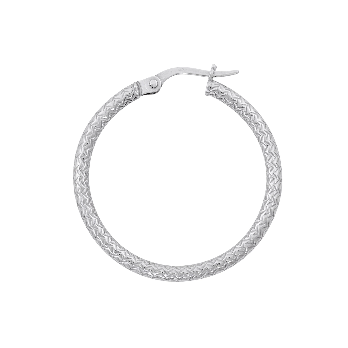 Candongas en oro blanco de 18 Kilates con visos, Tubo, 2 mm. de ancho