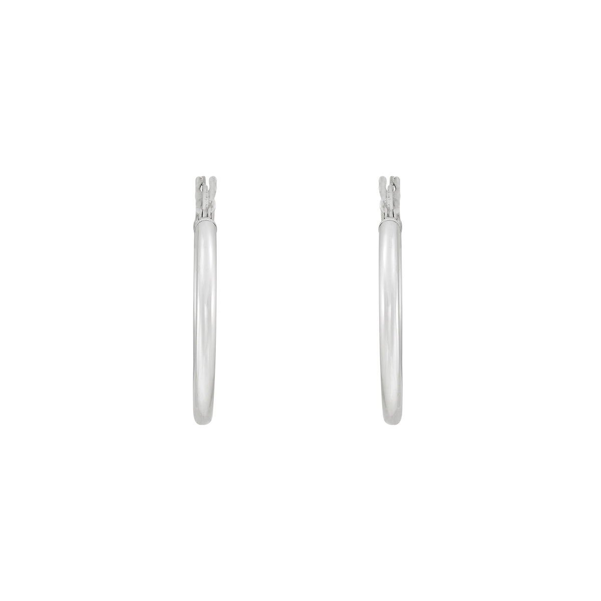 Candongas en oro blanco de 18 Kilates, Tubo, 2 mm. de ancho