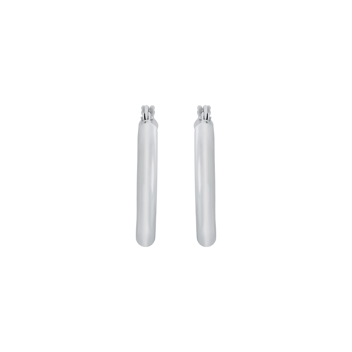 Candongas en oro blanco de 18 Kilates, Tubo, 3 mm. de ancho