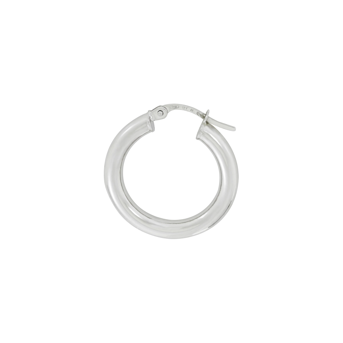 Candongas en oro blanco de 18 Kilates, Tubo, 3 mm. de ancho