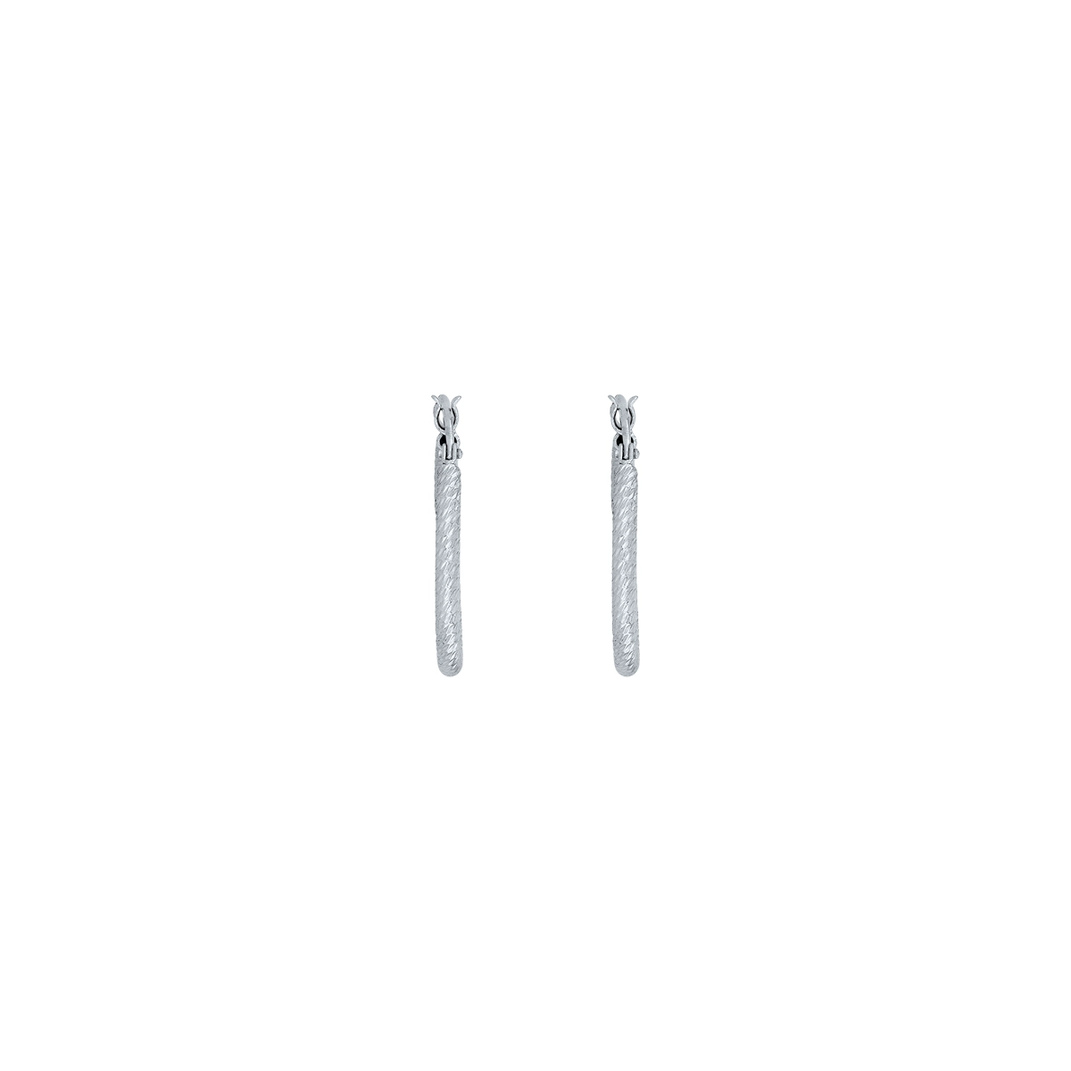 Candongas en plata Ley 925 con visos, Entorchada, 2 mm. de ancho, de la coleccion Sueños