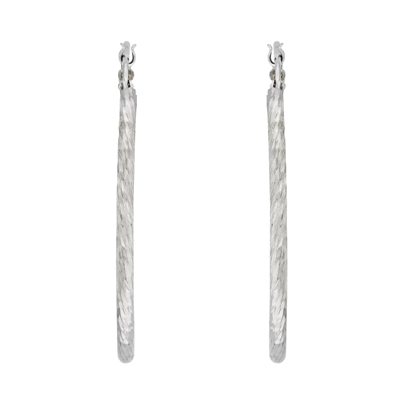 Candongas en plata Ley 925 con visos, Tubo, 2 mm. de ancho, de la coleccion Sueños