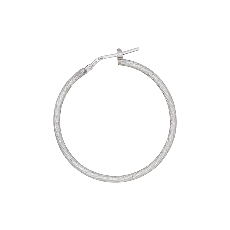 Candongas en plata Ley 925 con visos, Tubo, 2 mm. de ancho, de la coleccion Sueños