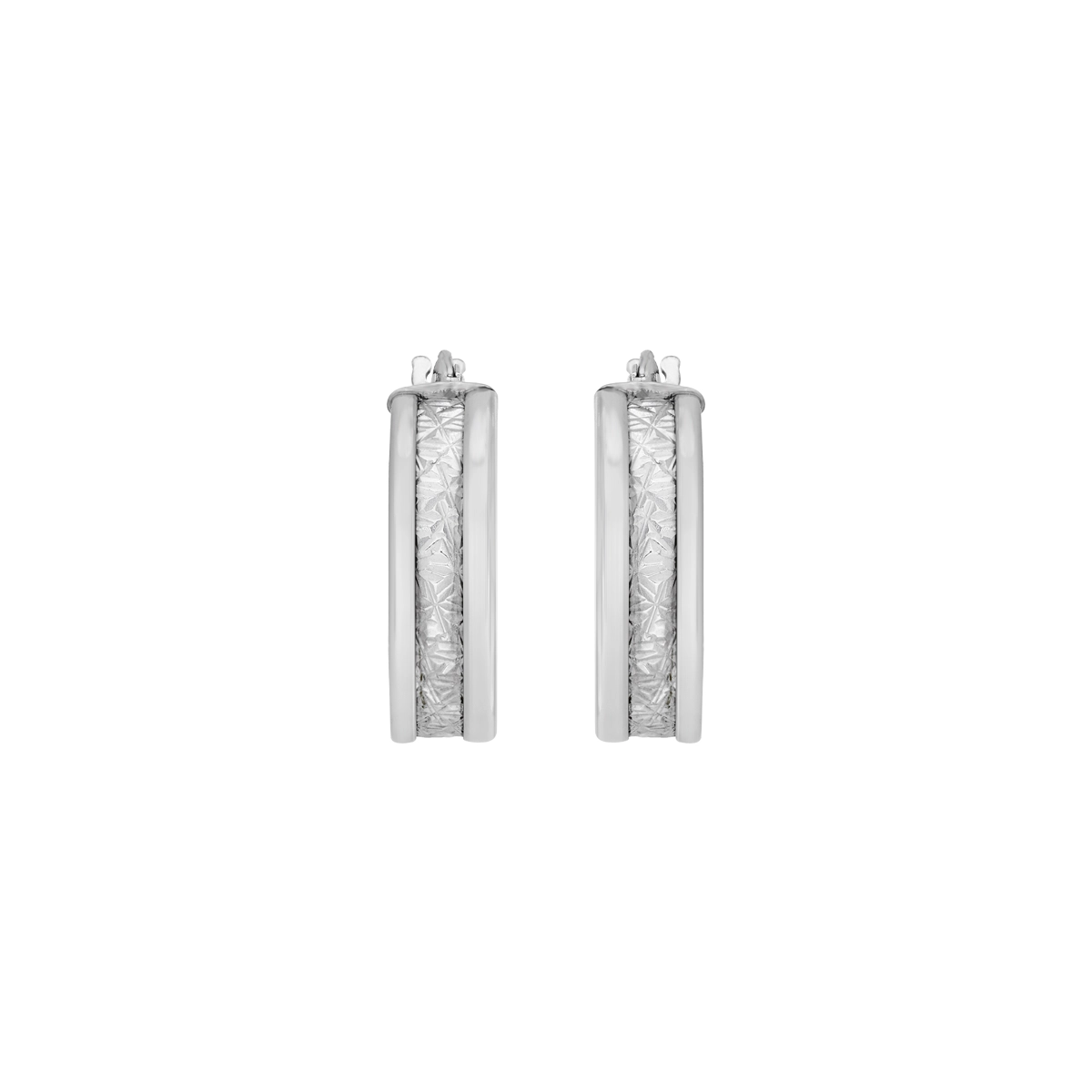 Candongas en plata Ley 925 con visos, Plana, 6 mm. de ancho, de la coleccion Sueños