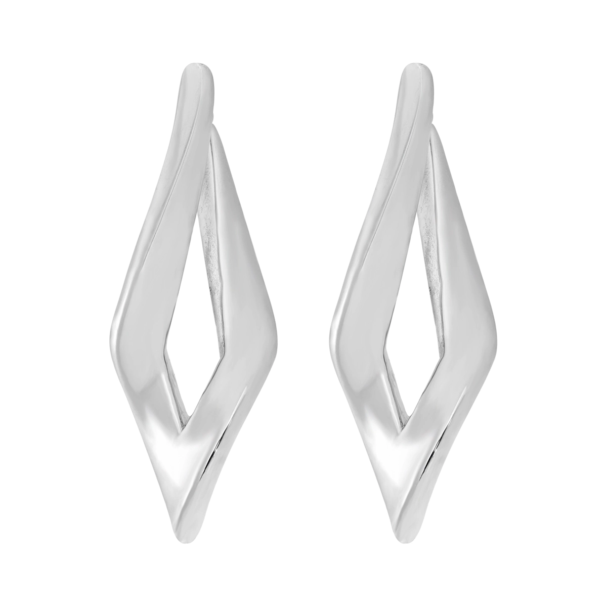 Candongas en plata Ley 925, Figuras geometricas, 3 mm. de ancho, de la coleccion Sueños