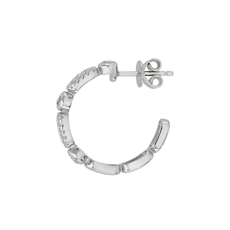 Candongas en plata Ley 925, con zircones, 3.50 mm. de ancho, de la coleccion Sueños