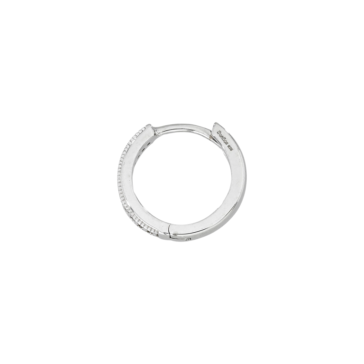 Candongas en plata Ley 925, Plana, con cristales, 2.50 mm. de ancho, de la coleccion Sueños