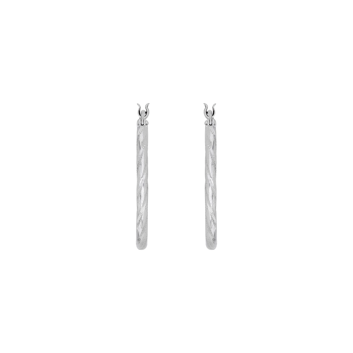 Candongas en plata Ley 925 con visos, Semientorchada, 2 mm. de ancho, de la coleccion Sueños
