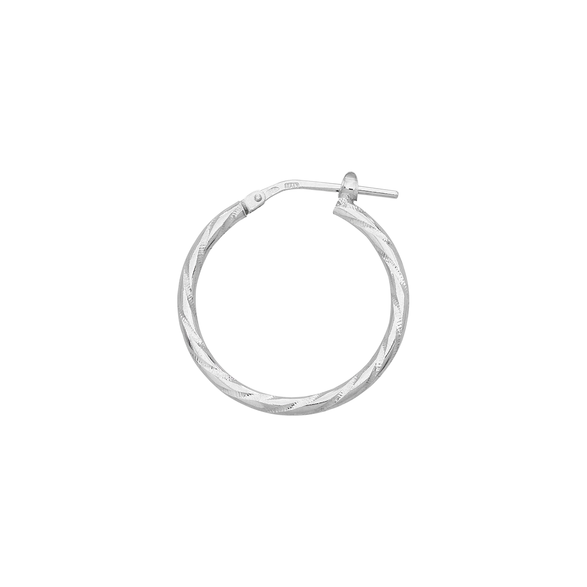 Candongas en plata Ley 925 con visos, Semientorchada, 2 mm. de ancho, de la coleccion Sueños