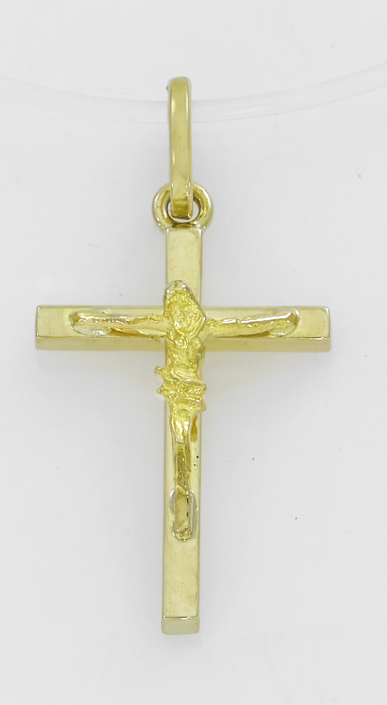 Cruz en oro amarillo de 18 Kilates, Plana